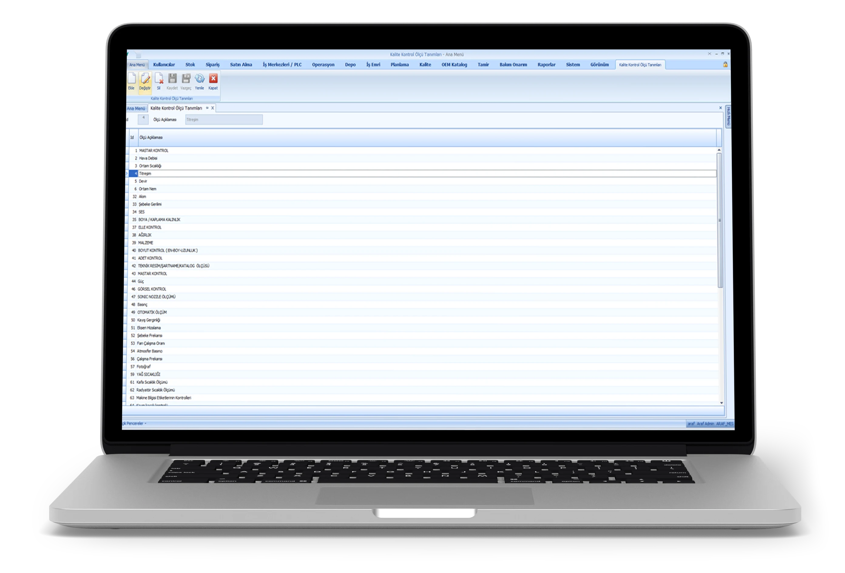 Kalite Kontrol Ölçü Tanımları